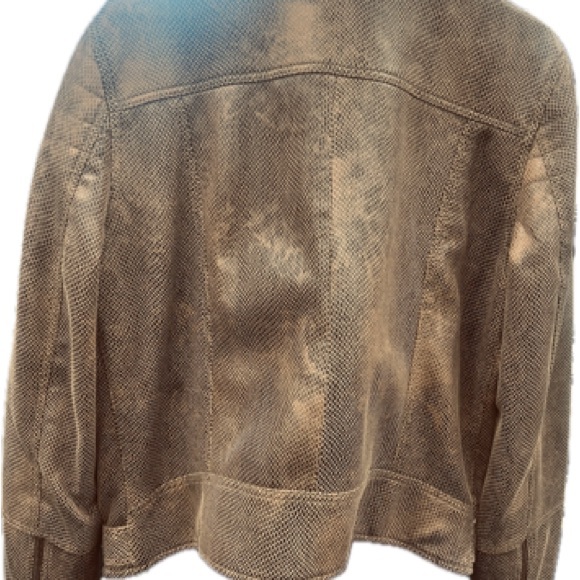 Free People Moto Style Jacket Pretty In Python NWT XL - Picture 6 of 6